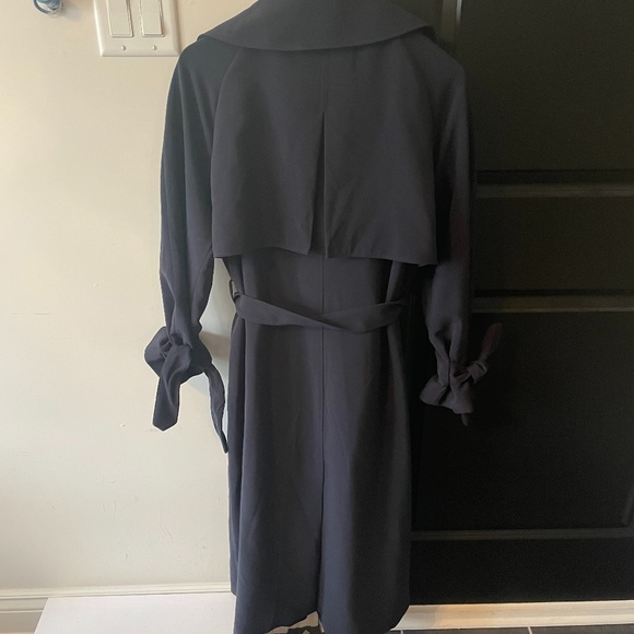 H&M Long Belt Trench Coat Navy - Picture 2 of 3